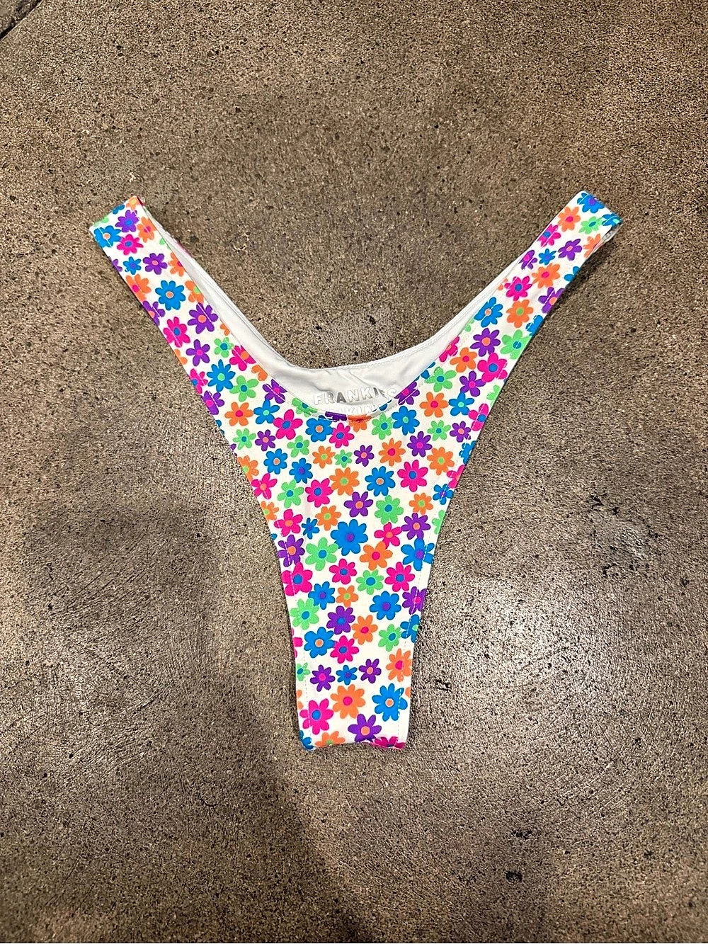 Frankies Bikinis Full Moon Micro Bikini Bottom - Daisy Pond Small